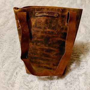 Vintage Genuine Leather Handmade Handbag with original owners name Jim Moizee